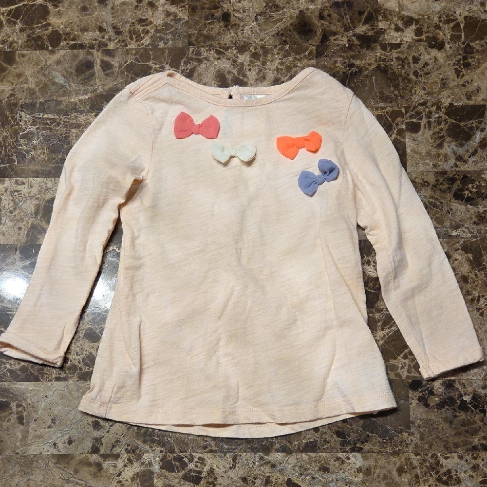 H&M Peach Long Sleeve Shirt with Colorful Bows